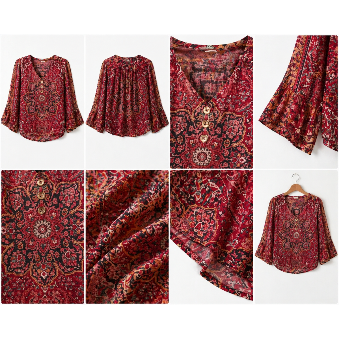 Aaliyah | Boho Ruffle Vintage Blouse