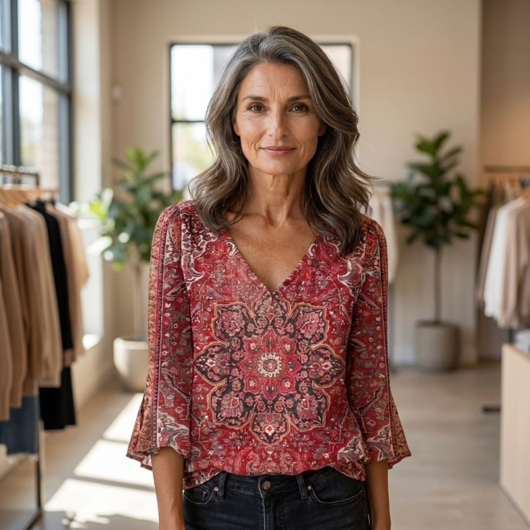 Aaliyah | Boho Ruffle Vintage Blouse