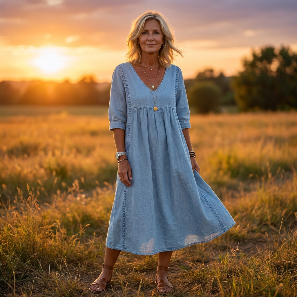 Casual Lace Trim Relaxed Dress — Lightweight & Easy to Wear