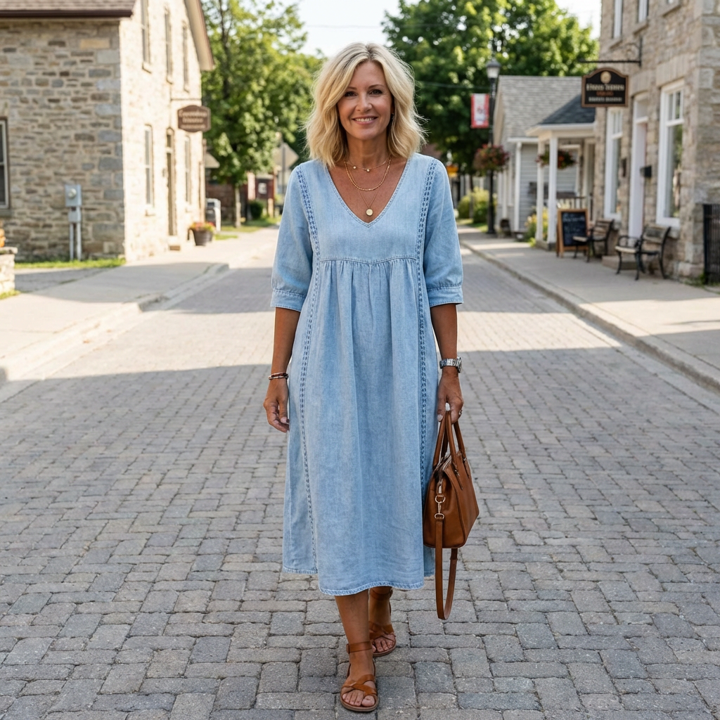 Casual Lace Trim Relaxed Dress — Lightweight & Easy to Wear