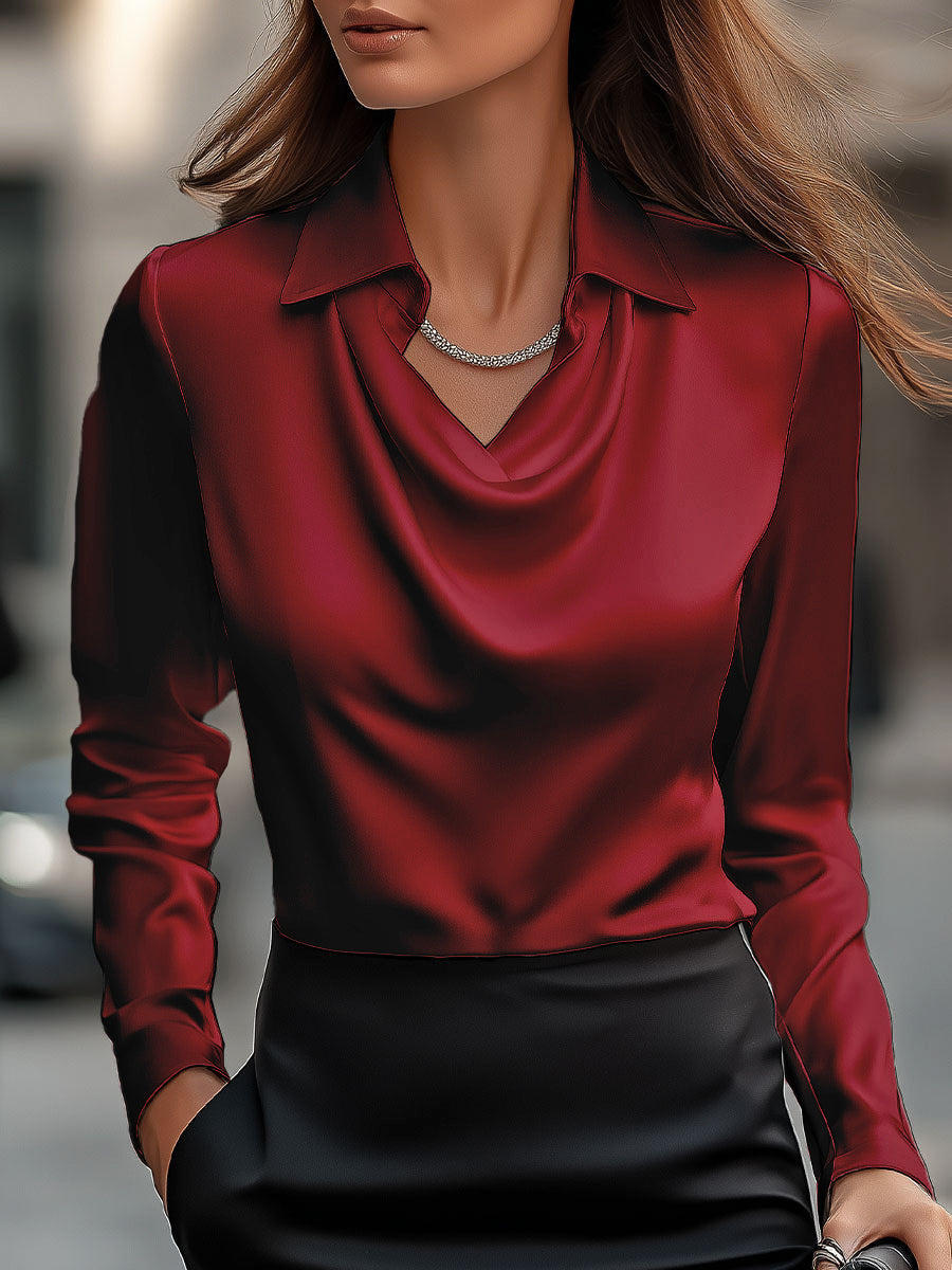 Delphine | White Draped Blouse