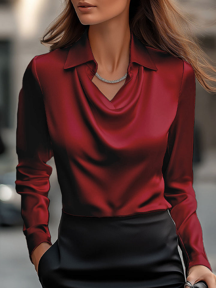 Delphine | White Draped Blouse