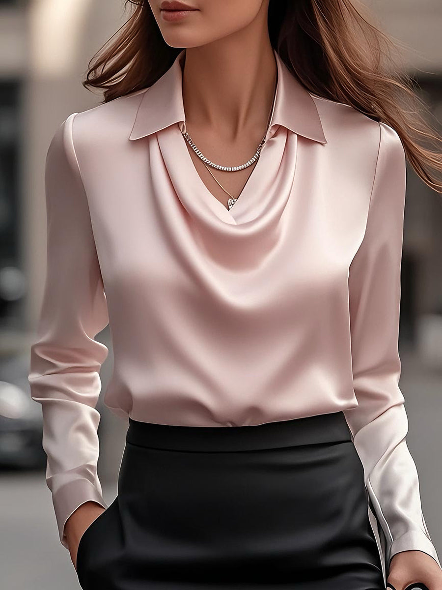 Delphine | White Draped Blouse