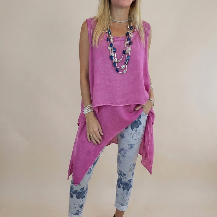 Oriane – Women’s Two-Piece Set: Sleeveless Top and Printed Pants