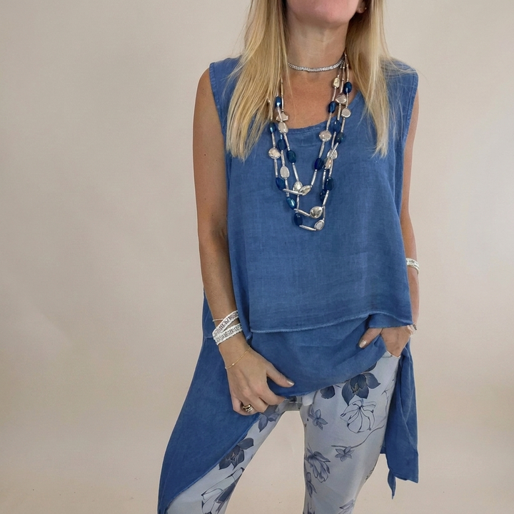 Oriane – Women’s Two-Piece Set: Sleeveless Top and Printed Pants
