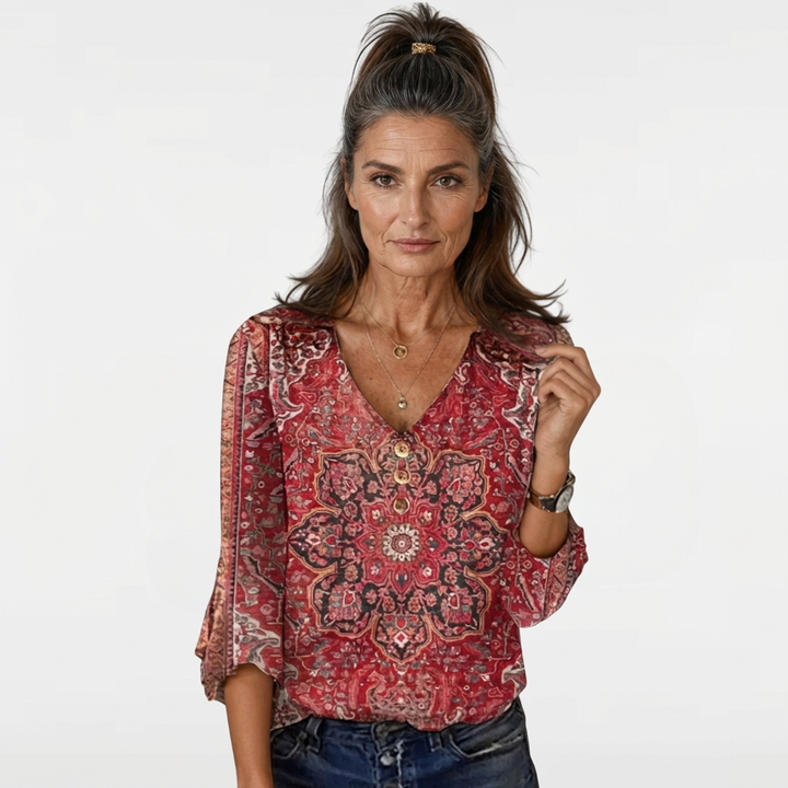 Aaliyah | Boho Ruffle Vintage Blouse